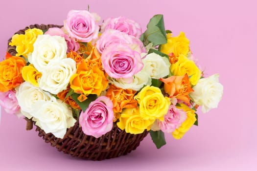 roses in a basket