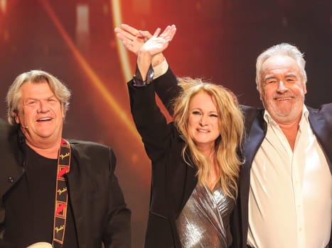 Singer Nicole and the Olsen Brothers during the ZDF program "Willkommen bei Carmen Nebel"",broadcast on 13.04.2017"