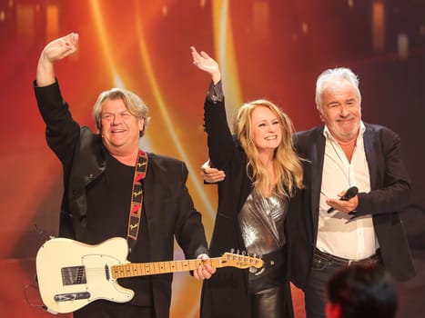 Singer Nicole and the Olsen Brothers during the ZDF program "Willkommen bei Carmen Nebel"",broadcast on 13.04.2017"