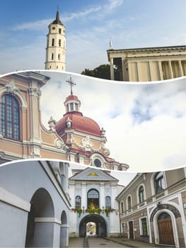 Collage of Vilnius (Lithuania) images - travel background (my photos)