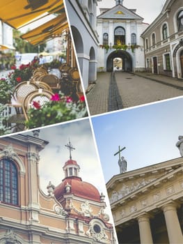 Collage of Vilnius (Lithuania) images - travel background (my photos)