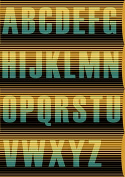 Yellow blue symbols with brown background.  Illustration.