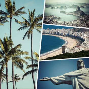 Collage of Rio de Janeiro ( Brazil ) images - travel background (my photos)
