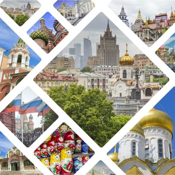 Collage of Moscow (Russia) images - travel background (my photos)