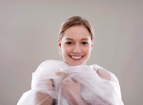 Woman with foil