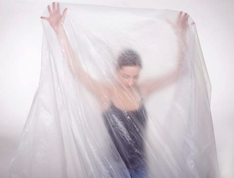 Woman with foil