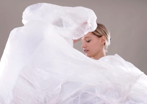 Woman with foil