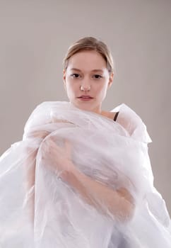 Woman with foil