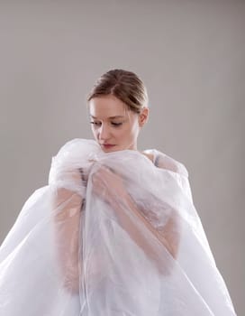 Woman with foil
