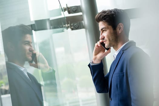 Business man chat on smart phone