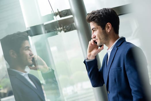 Businessman talk to cellphone