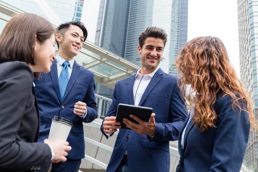 Group of business team chating at outdoor
