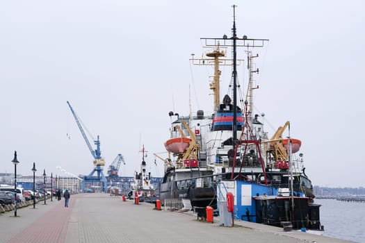 The icebreaker "Stephan Jantzen"" in the port of Rostock"