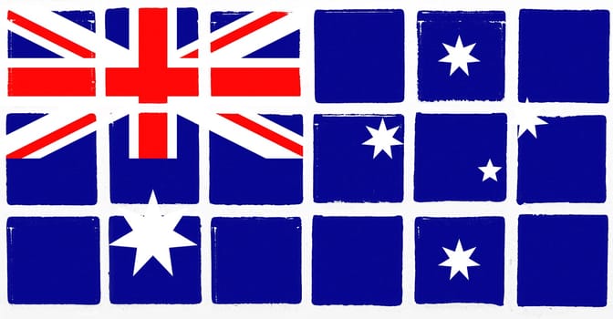 Glazed tiles australia flag