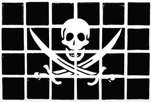 Glazed tiles pirate flag