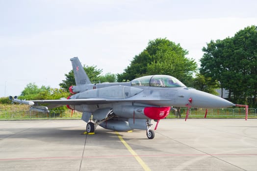 LEEUWARDEN, NETHERLANDS - JUNE 10, 2016: Polish Air Force Lockheed F-16C Viper during the exercise Frisian Flag 2016
