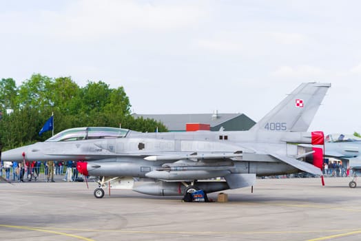 LEEUWARDEN, NETHERLANDS - JUNE 10, 2016: Polish Air Force Lockheed F-16C Viper during the exercise Frisian Flag 2016.