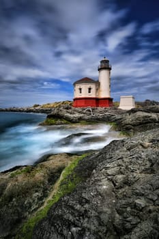 Vertical Image of a Lighthouse in Oregon, USA