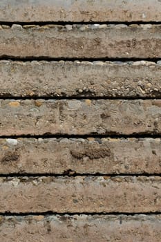Close-up of wax concrete slabs from the side in detail