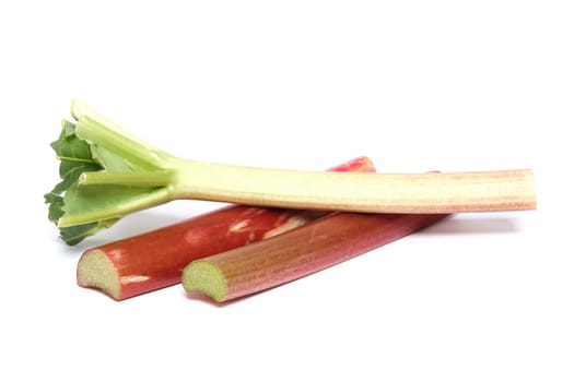 White crony sticks of vegetable rhubarb