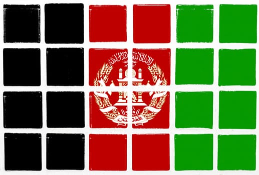 Glazed tiles afghanistan flag