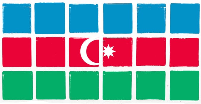 Glazed tiles azerbaijan flag
