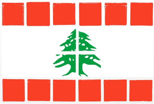 Glazed tiles lebanon flag