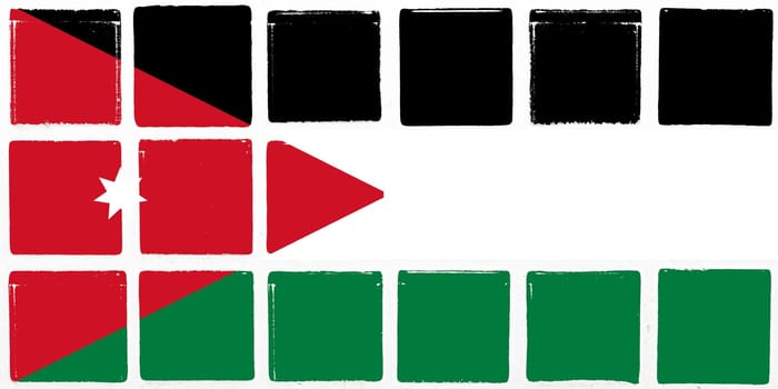 Glazed tiles jordan flag