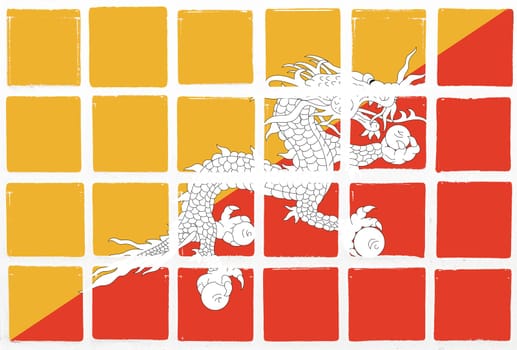 Glazed tiles bhutan flag