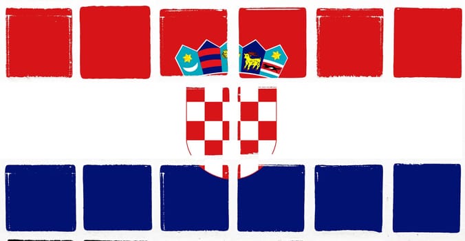 Glazed tiles croatia flag