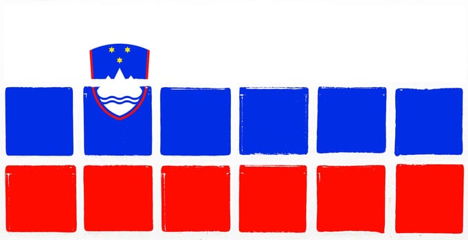 Glazed tiles slovenia flag