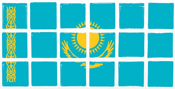 Glazed tiles kazakhstan flag