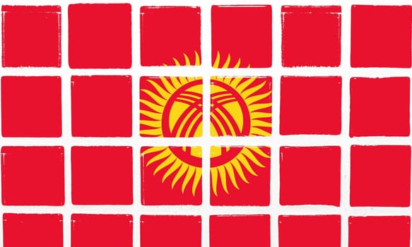 Glazed tiles kyrgyzstan flag