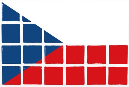 Glazed tiles czech republic flag