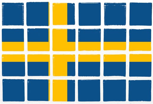 Glazed tiles sweden flag