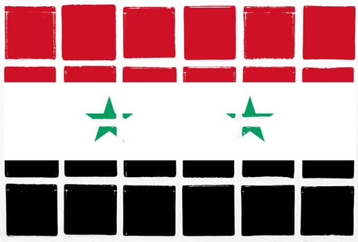 Glazed tiles syria flag