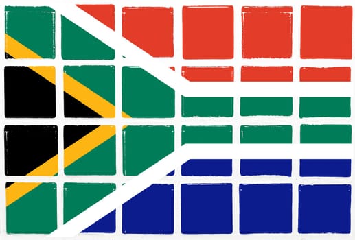 Glazed tiles south africa flag