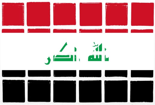 Glazed tiles iraq flag