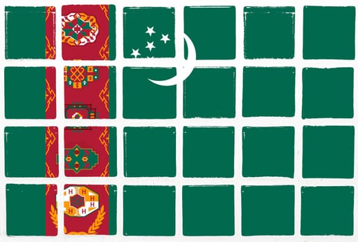 Glazed tiles turkmenistian flag