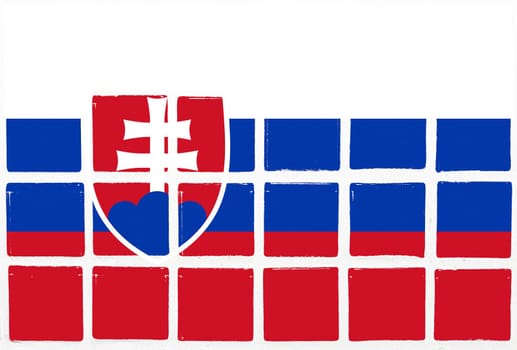 Glazed tiles slovakia flag