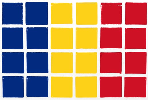 Glazed tiles romania flag