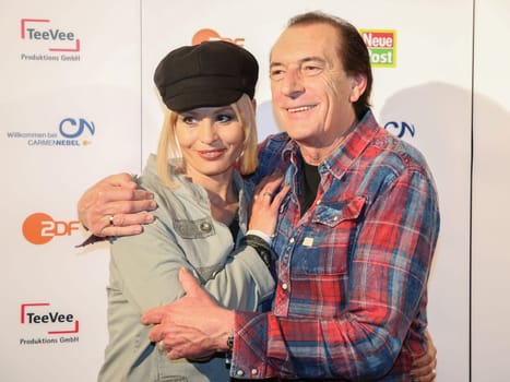 Singer Stefan Zauner with his wife Petra Manuela after the ZDF program "Willkommen bei Carmen Nebel"",broadcast on 13.04.2017"
