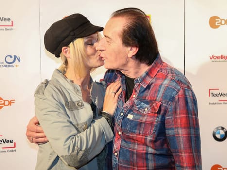 Singer Stefan Zauner with his wife Petra Manuela after the ZDF program "Willkommen bei Carmen Nebel"",broadcast on 13.04.2017"