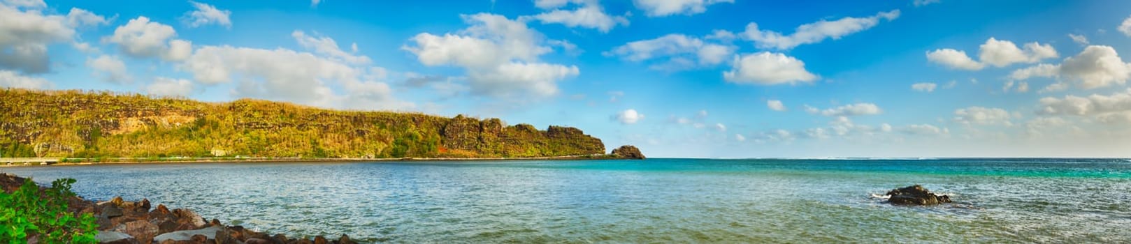 View of a sea at day time. Mauritius island. Panorama