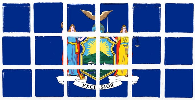 Glazed tiles new york  flag