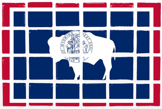 Glazed tiles wyoming  flag