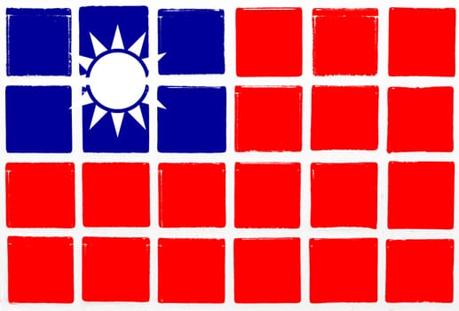 Glazed tiles taiwan  flag
