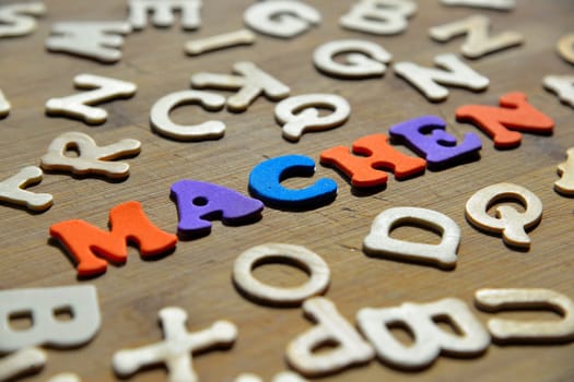 Make word on fabric background