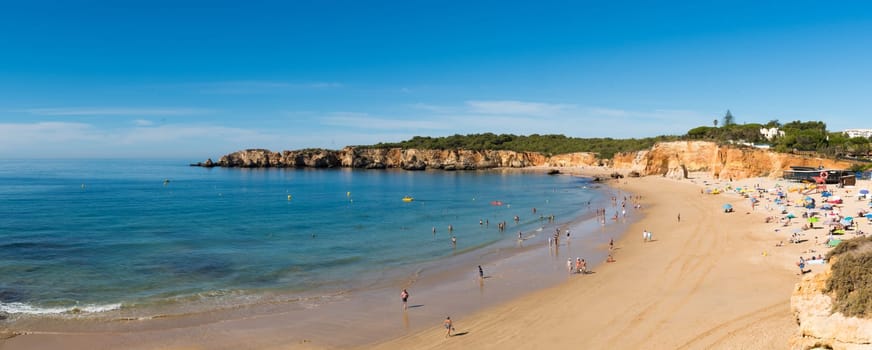 PORTIMAO, PORTUGAL - OCTOBER 3, 2016: Vau's beach in Portimao. This beach is a part of famous tourist region Algarve.