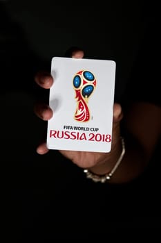 card hand holding  world cup russia